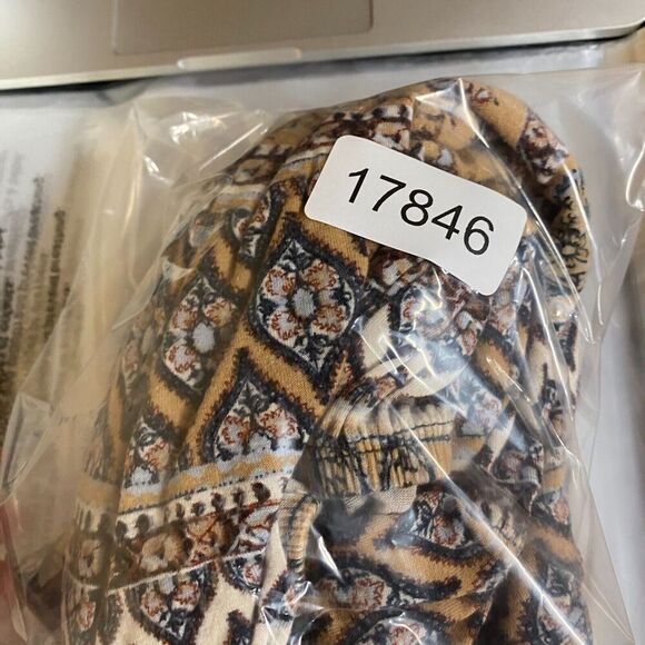 Olivia Matthews Dress Women S Small Beige Striped Shift Short 3/4 Sleeve Rayon - Picture 9 of 9